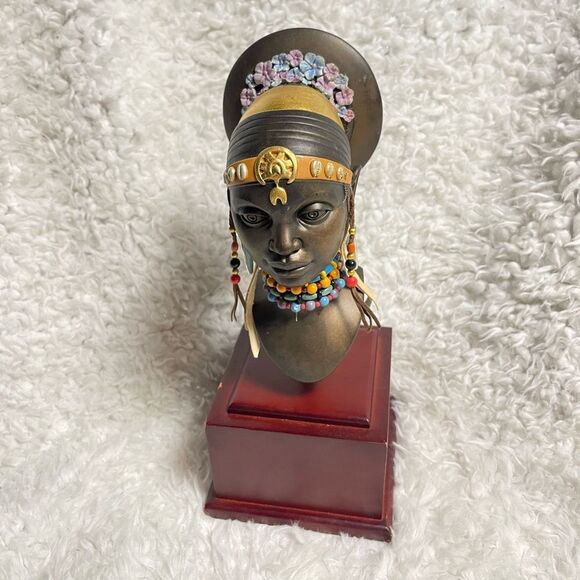 THOMAS BLACK SHEAR EBONY VISIONS DARK ELEGANCE FACE OF BEAUTY. BRONZE BUST. - Picture 1 of 13